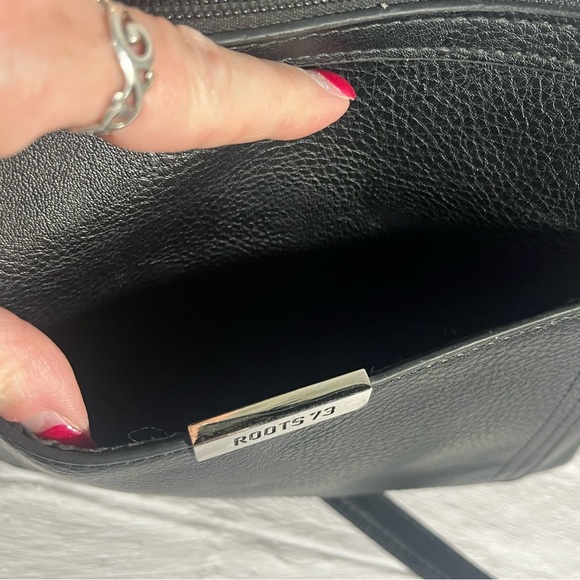 Roots Black Pebbled Faux Leather Crossbody Bag - Picture 6 of 15